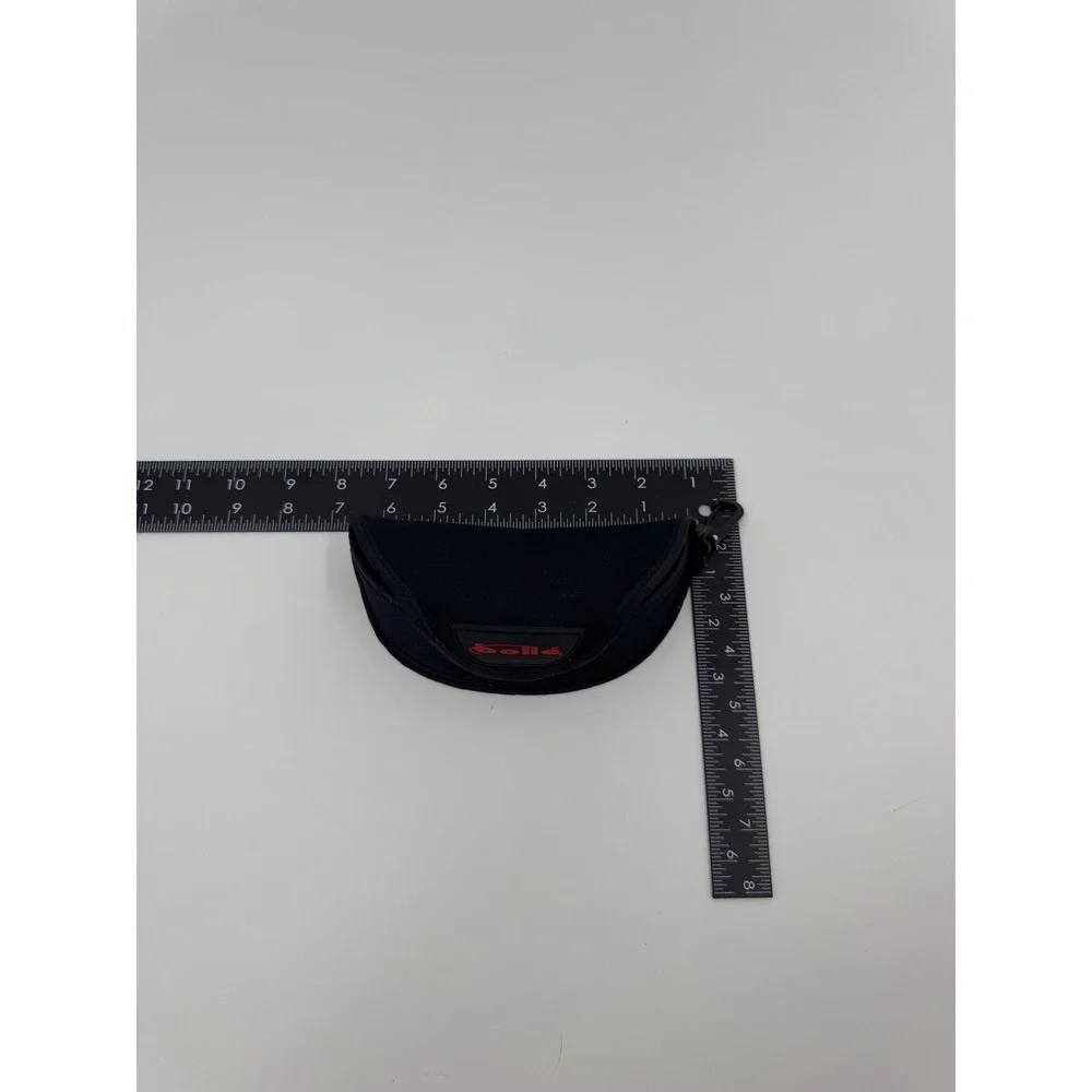 Bolle Black Sunglasses Case Semi Rigid Protective Pouch‎ with Clip Red Logo